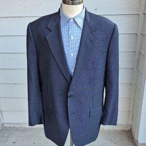 CORNELIANI Italy Super 100s Wool Grey Weave 44 R Mens Sport Coat Blazer VTG